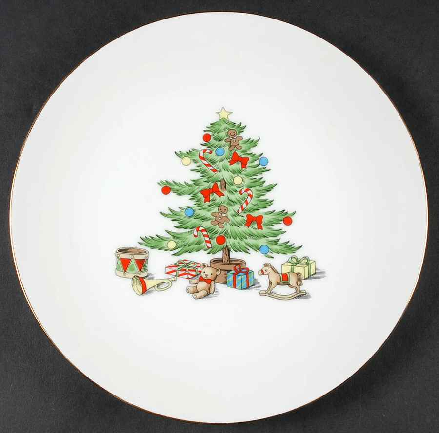 Holiday Hostess (Trim, Gold Band) Coupe Salad Plate by Tienshan-1