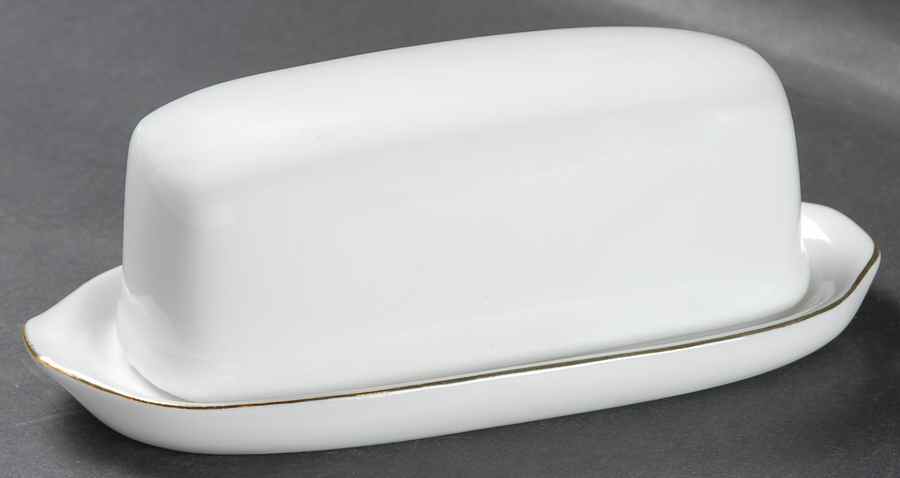 Holiday Hostess (Trim, Gold Band) 1/4 Lb Covered Butter by Tienshan-1