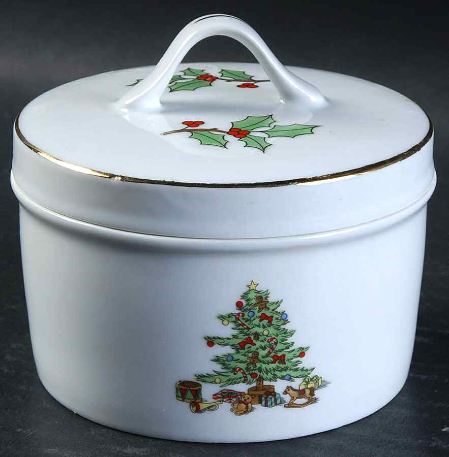 Holiday Hostess (Trim, Gold Band) Sugar Bowl & Lid by Tienshan-1