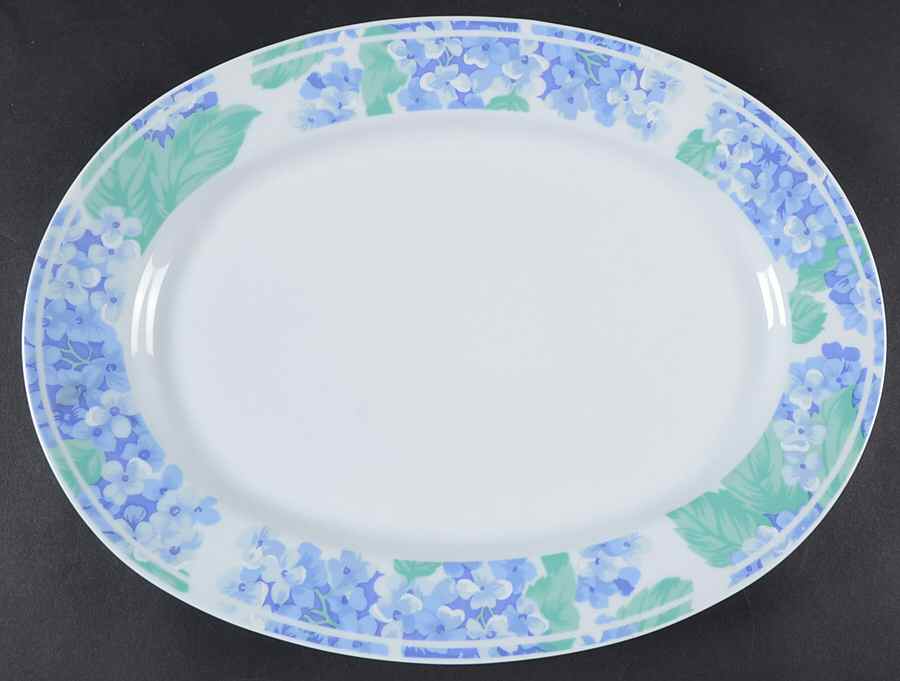 Hydrangea 14" Oval Serving Platter by Tienshan-1