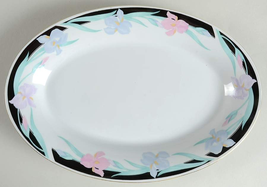 Isabella 14" Oval Serving Platter by Tienshan-1
