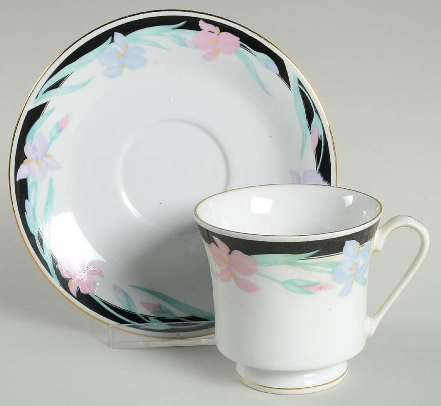 Isabella Footed Cup & Saucer Set by Tienshan-1