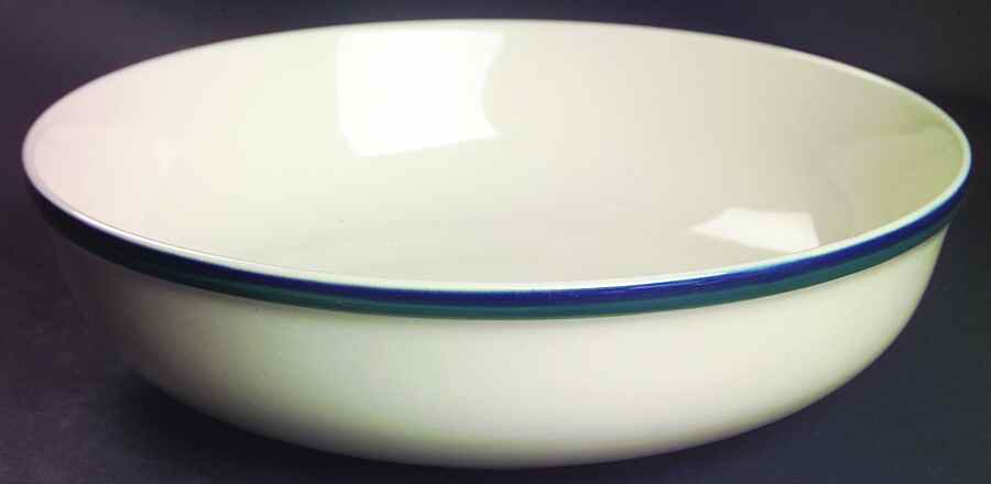 Kitchen Basics Cobalt Green (Thin Band) 9" Round Vegetable Bowl by Tienshan-1
