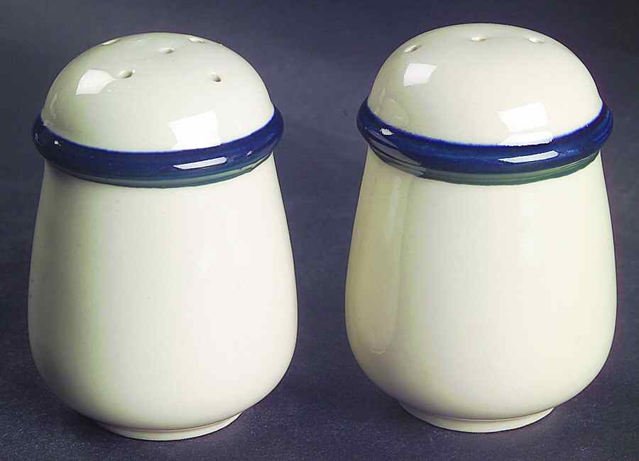 Kitchen Basics Cobalt Green (Thin Band) Salt & Pepper Set by Tienshan-1