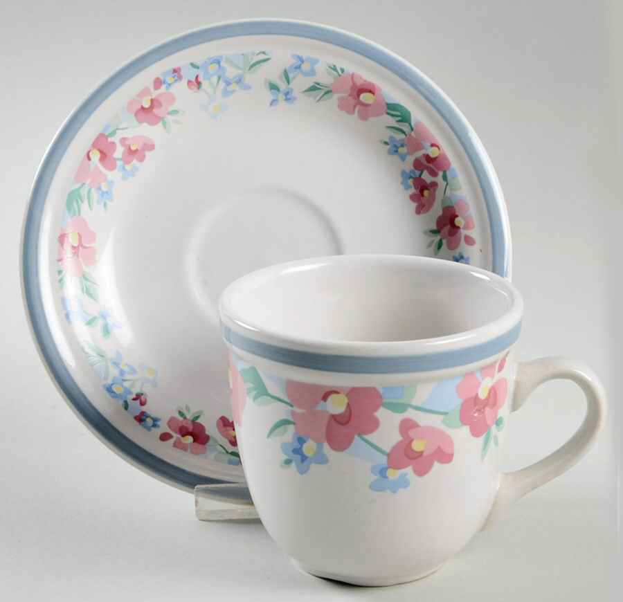 Lajolla Flat Cup & Saucer Set by Tienshan-1