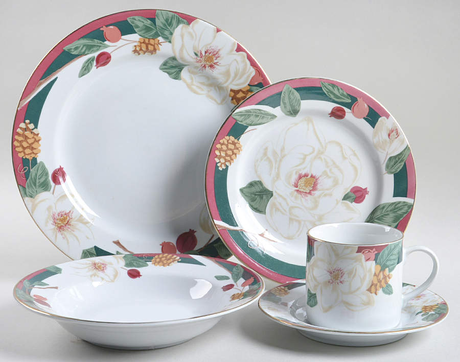 Magnolia 5 Piece Place Setting by Tienshan-1