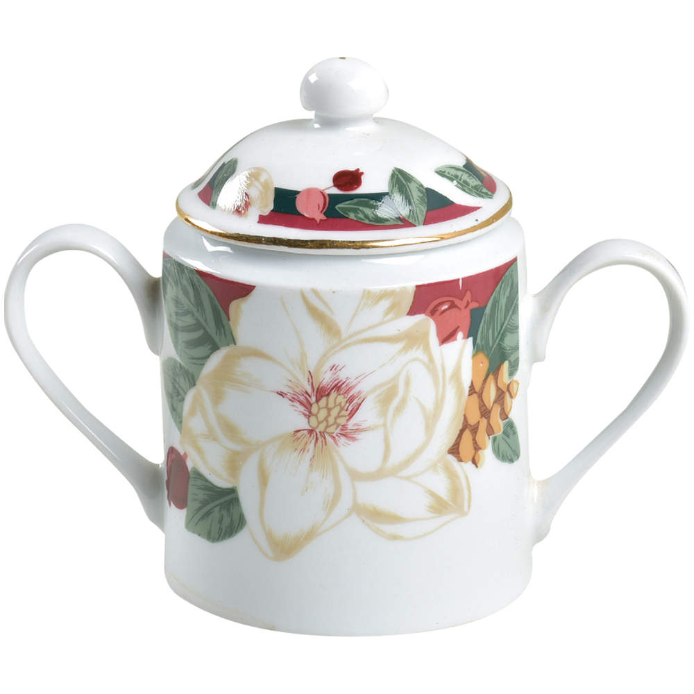 Magnolia Sugar Bowl & Lid by Tienshan-1