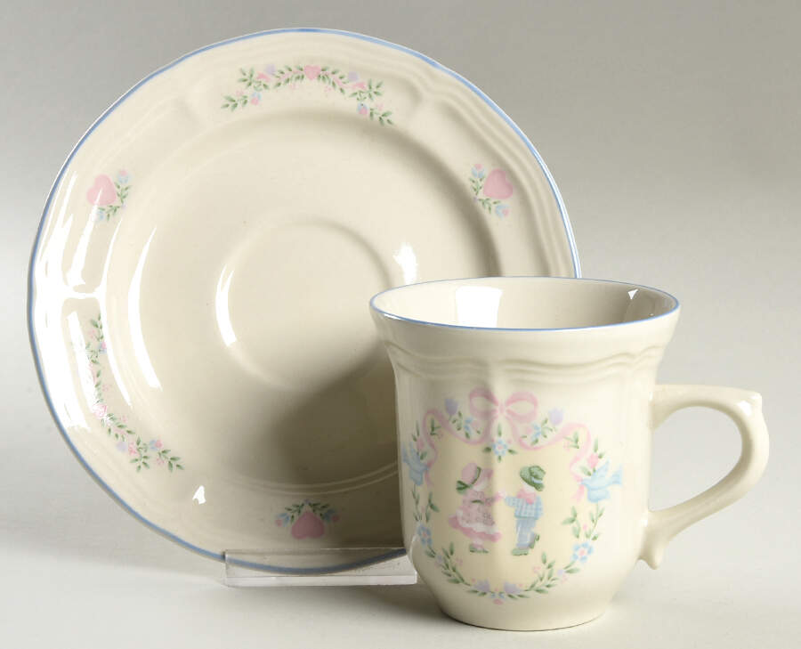 Memories Flat Cup & Saucer Set by Tienshan-1