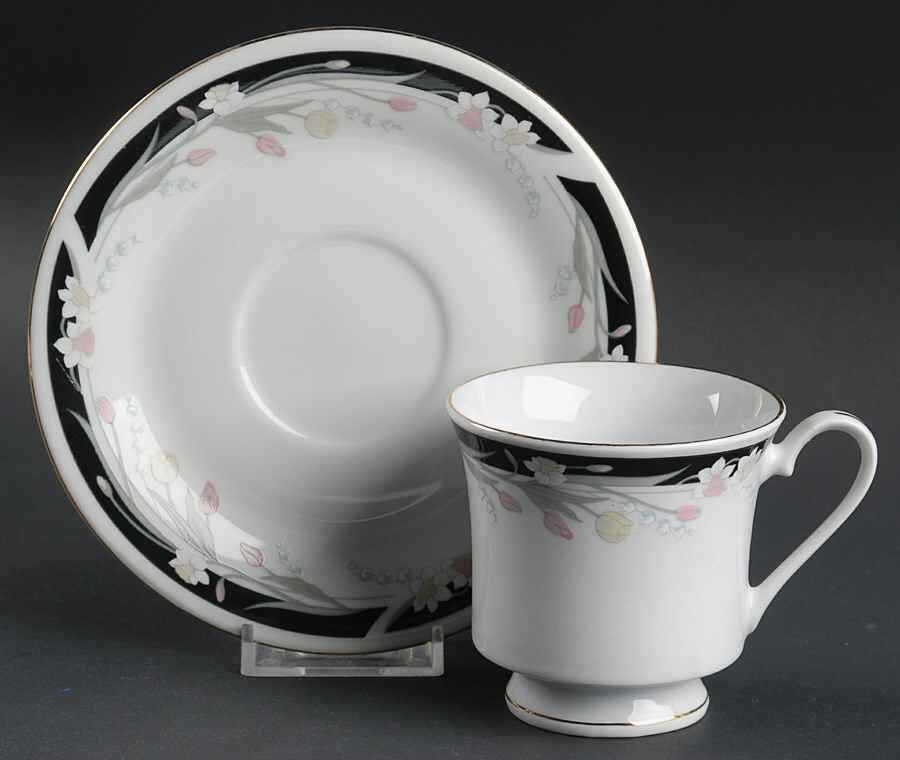 Michelle Footed Cup & Saucer Set by Tienshan-1