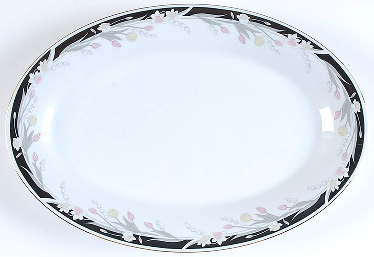 Michelle 14" Oval Serving Platter by Tienshan-1