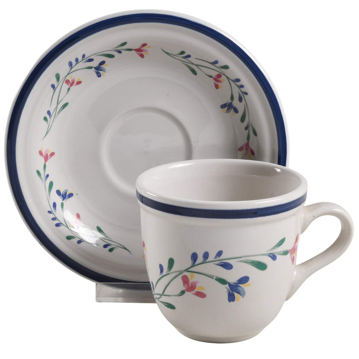 Napoli Flat Cup & Saucer Set by Tienshan-1