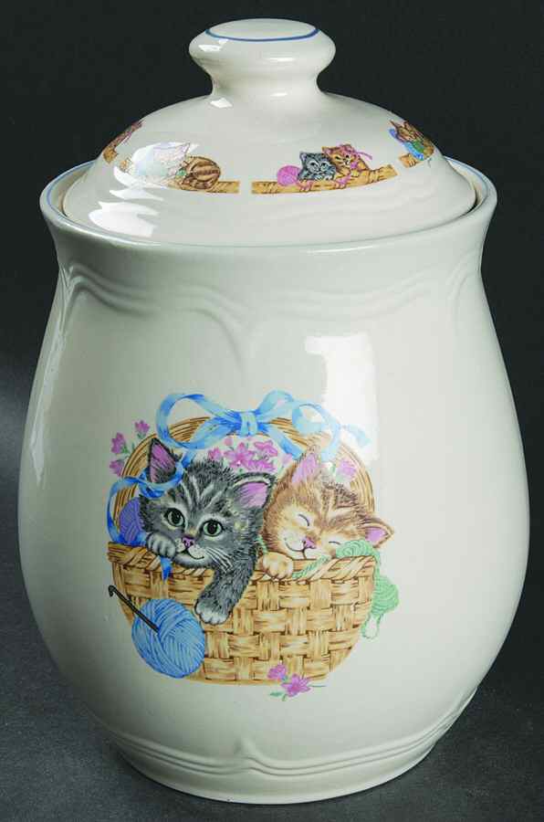 Purrfect Friends Large Canister & Lid by Tienshan-1
