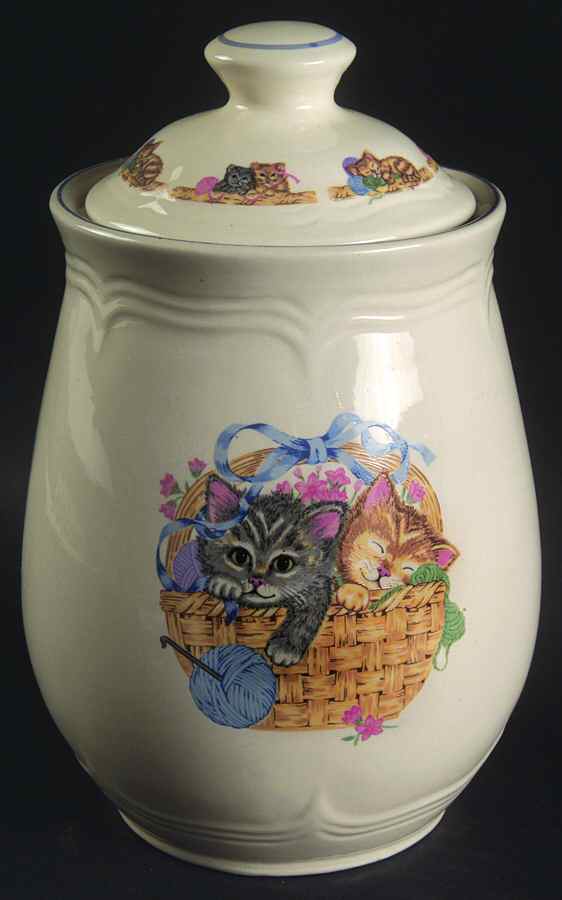 Purrfect Friends Medium Canister & Lid by Tienshan-1