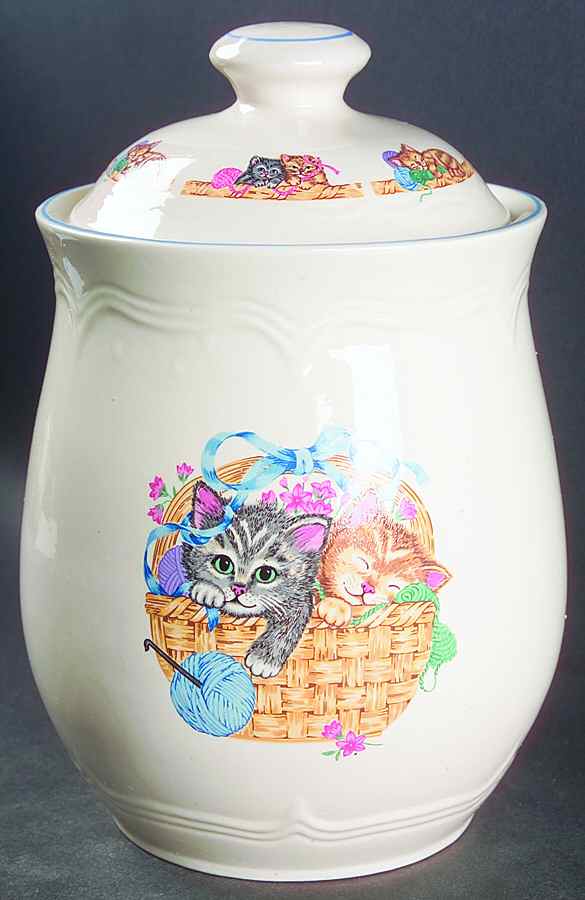 Purrfect Friends Extra Large Canister & Lid by Tienshan-1