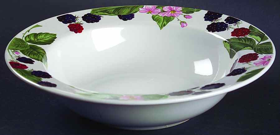 Raspberry Social Rim Soup Bowl by Tienshan-1