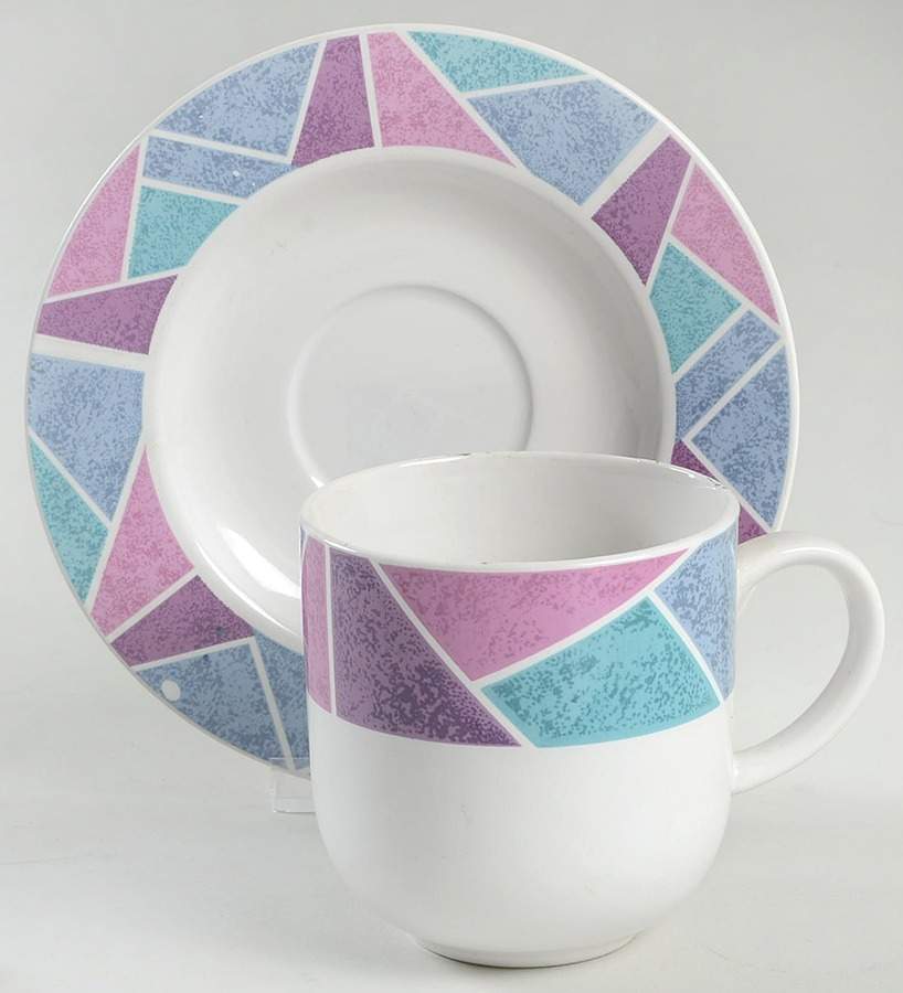 Reflections Flat Cup & Saucer Set by Tienshan-1