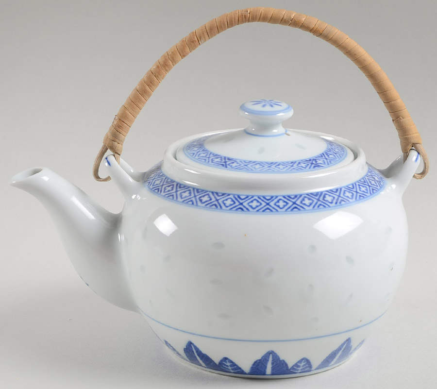 Rice Flower Teapot & Lid with Removable Top Handle by Tienshan-1