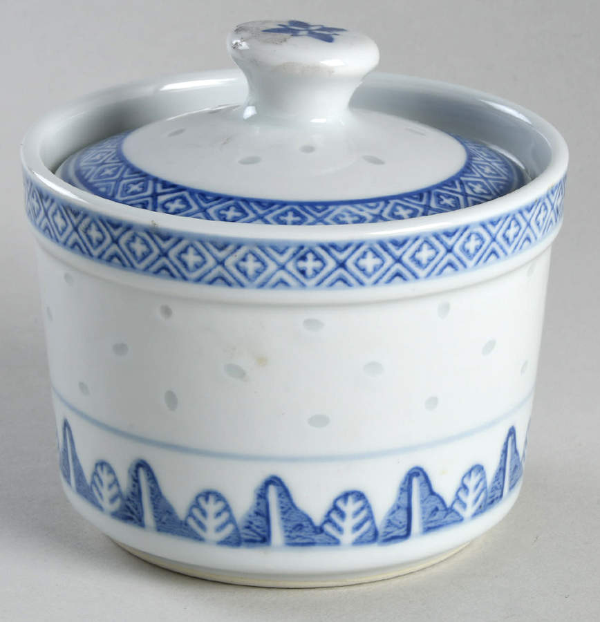 Rice Flower Sugar Bowl & Lid by Tienshan-1