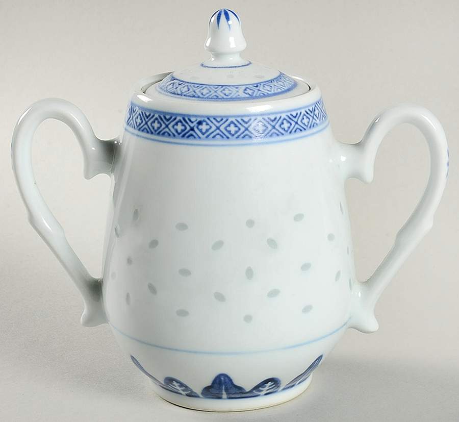 Rice Flower Sugar Bowl & Lid by Tienshan-1