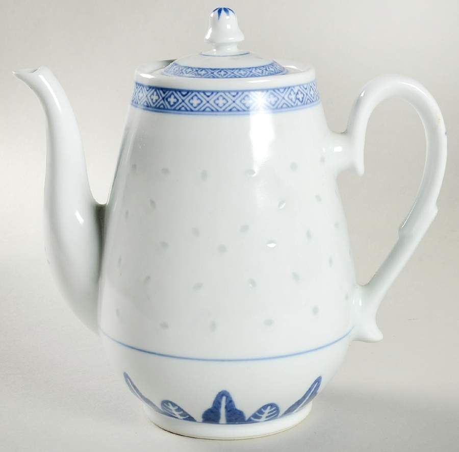 Rice Flower Coffee Pot & Lid by Tienshan-1
