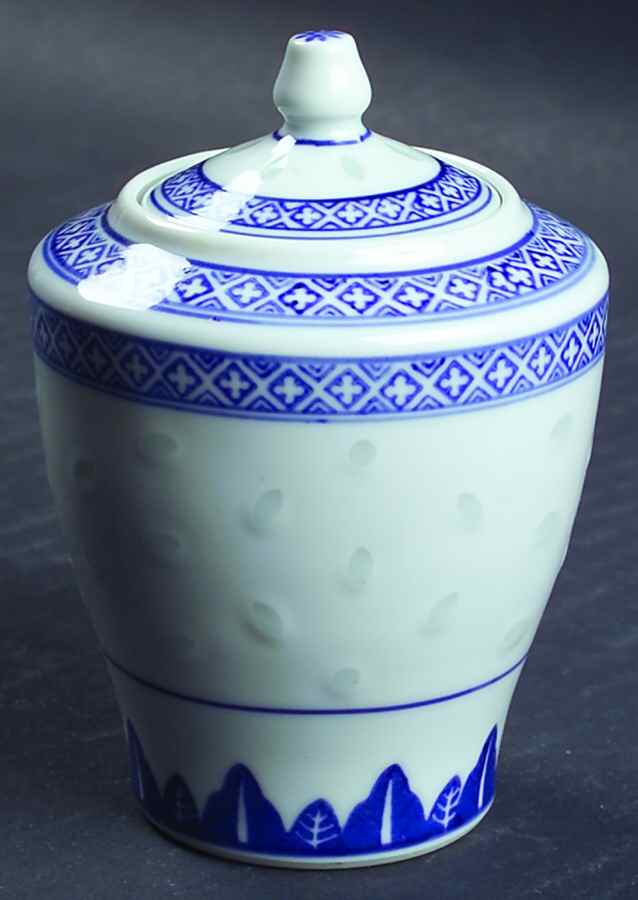 Rice Flower Sugar Bowl & Lid by Tienshan-1