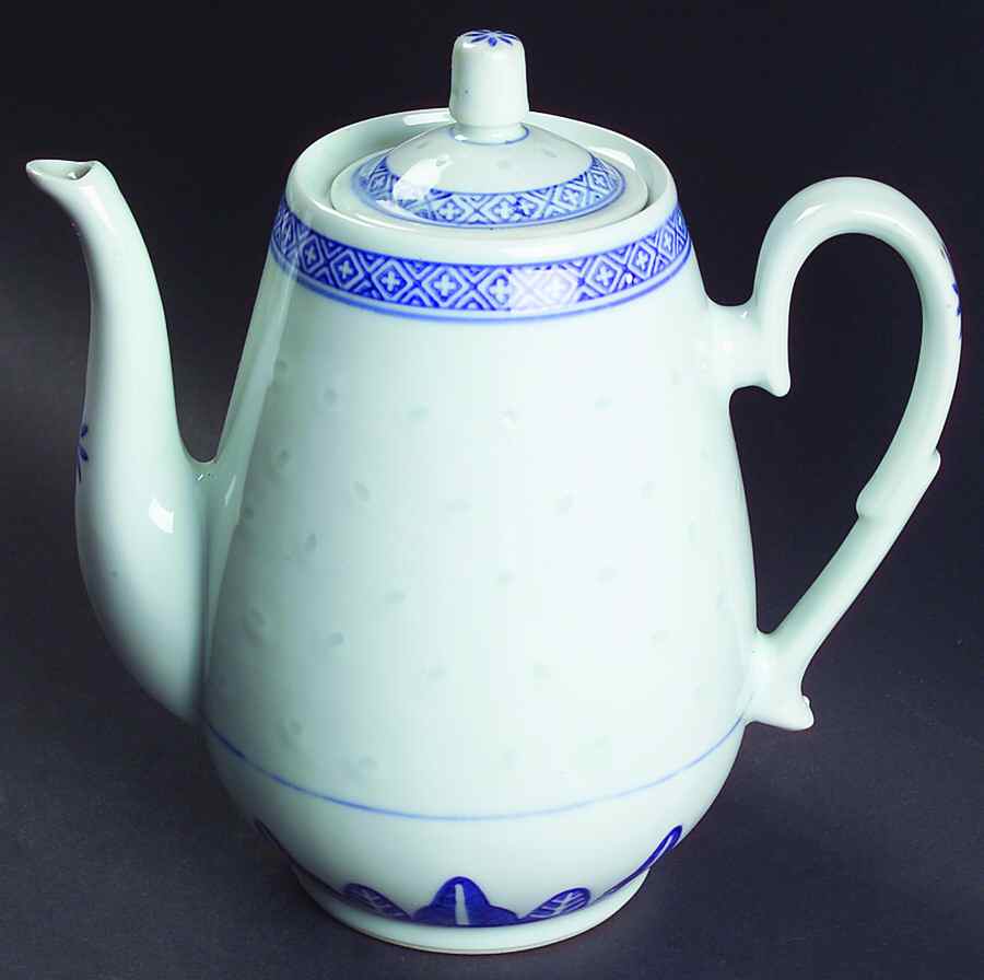 Rice Flower Coffee Pot & Lid by Tienshan-1