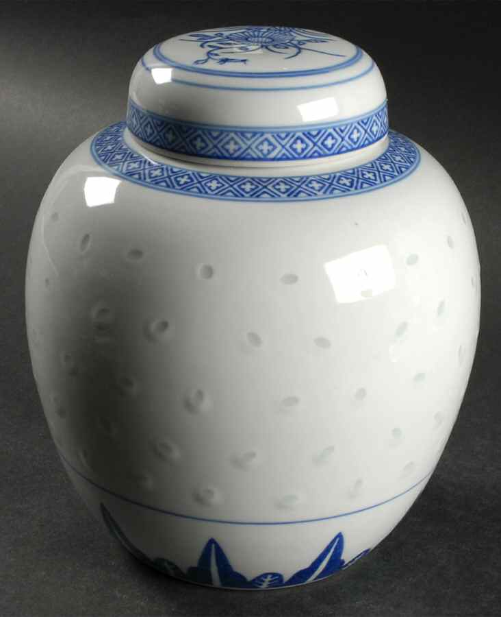 Rice Flower Large Ginger Jar & Lid by Tienshan-1
