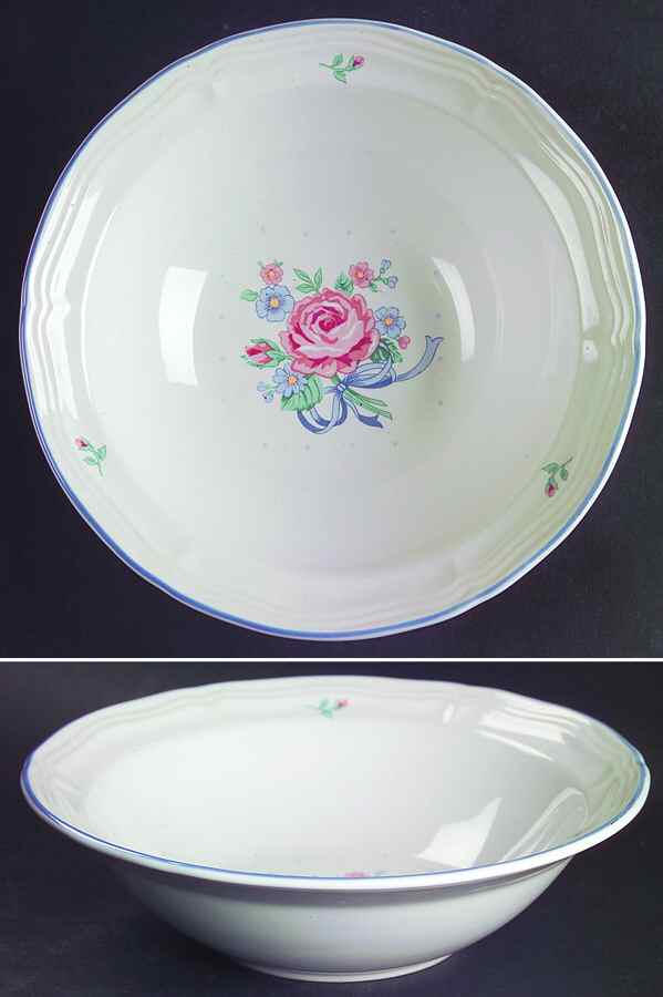 Rosette Fleur Rim Cereal Bowl by Tienshan-1
