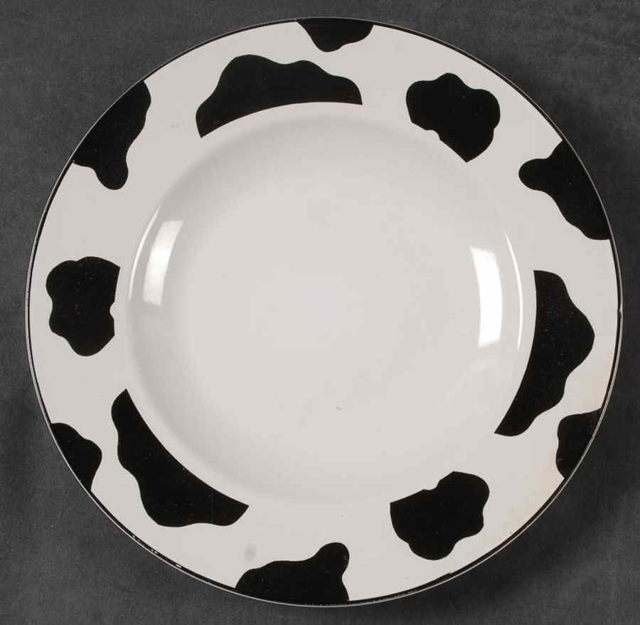 Spotted Cow (White) Salad Plate by Tienshan-1