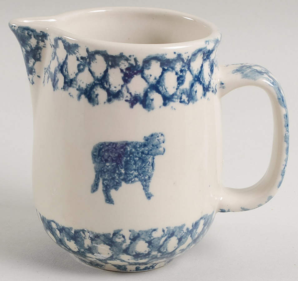 Sponge Blue (Animals or Hearts) Creamer by Tienshan-1