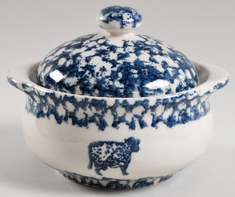 Sponge Blue (Animals or Hearts) Individual Casserole & Lid by Tienshan-1