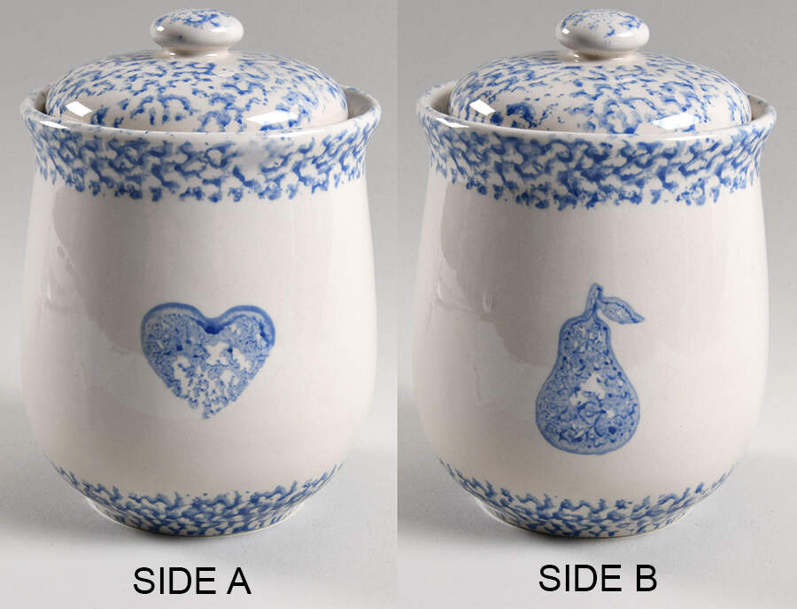 Sponge Blue (Animals or Hearts) Medium Canister & Lid by Tienshan-1