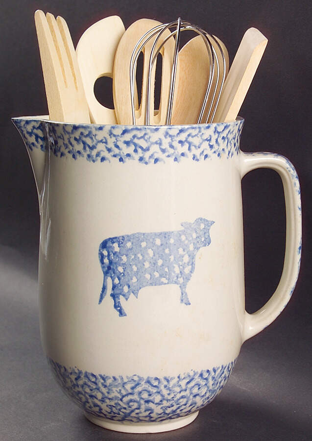 Sponge Blue (Animals or Hearts) Utensil Set (Holder & Utensils) by Tienshan-1