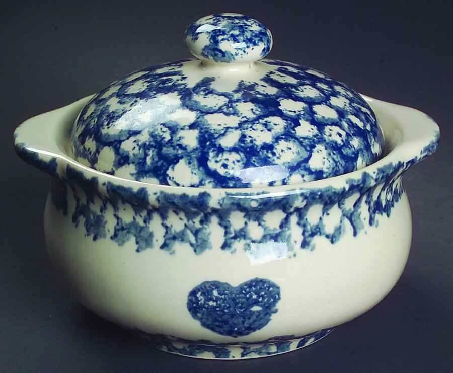 Sponge Blue (Animals or Hearts) Individual Casserole & Lid by Tienshan-1