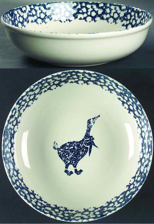 Sponge Blue (Animals or Hearts) 9" Round Vegetable Bowl by Tienshan-1