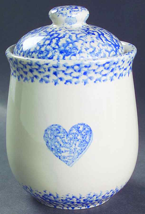 Sponge Blue (Animals or Hearts) Medium Canister & Lid by Tienshan-1