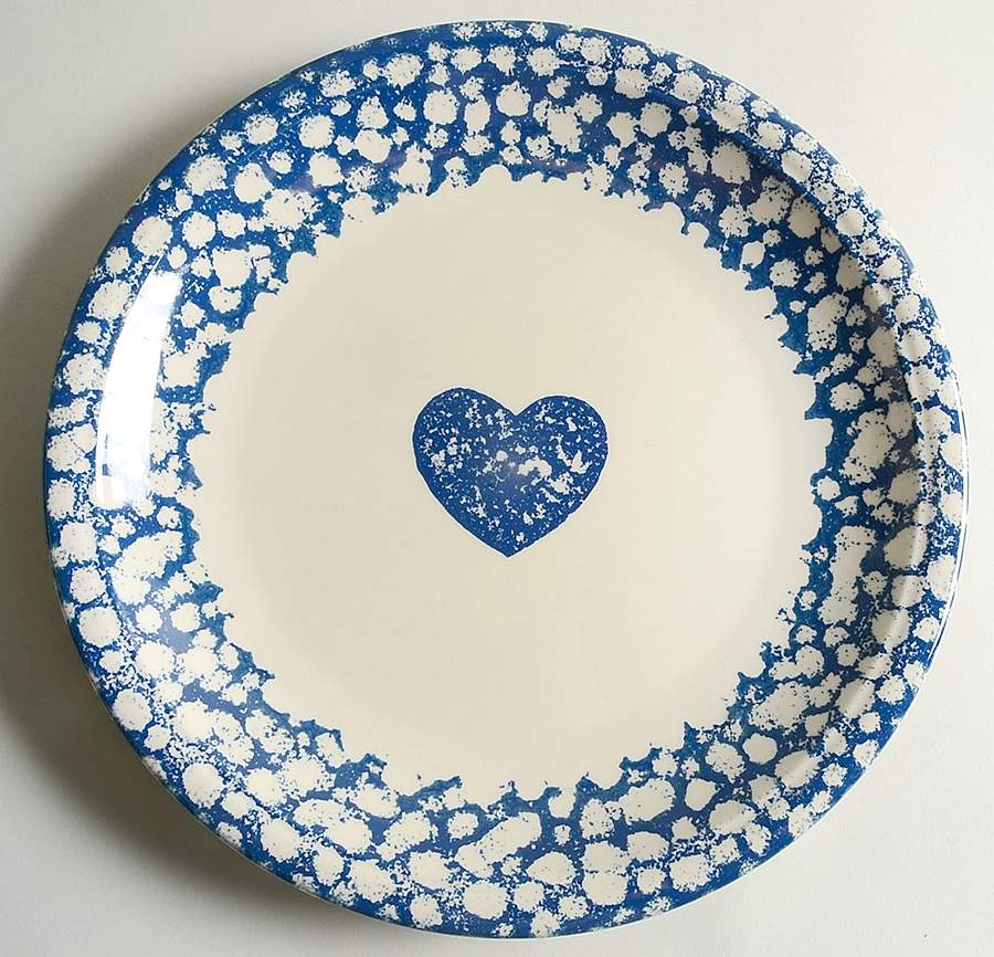Sponge Blue (Animals or Hearts) 12" Chop Plate (Round Platter) by Tienshan-1