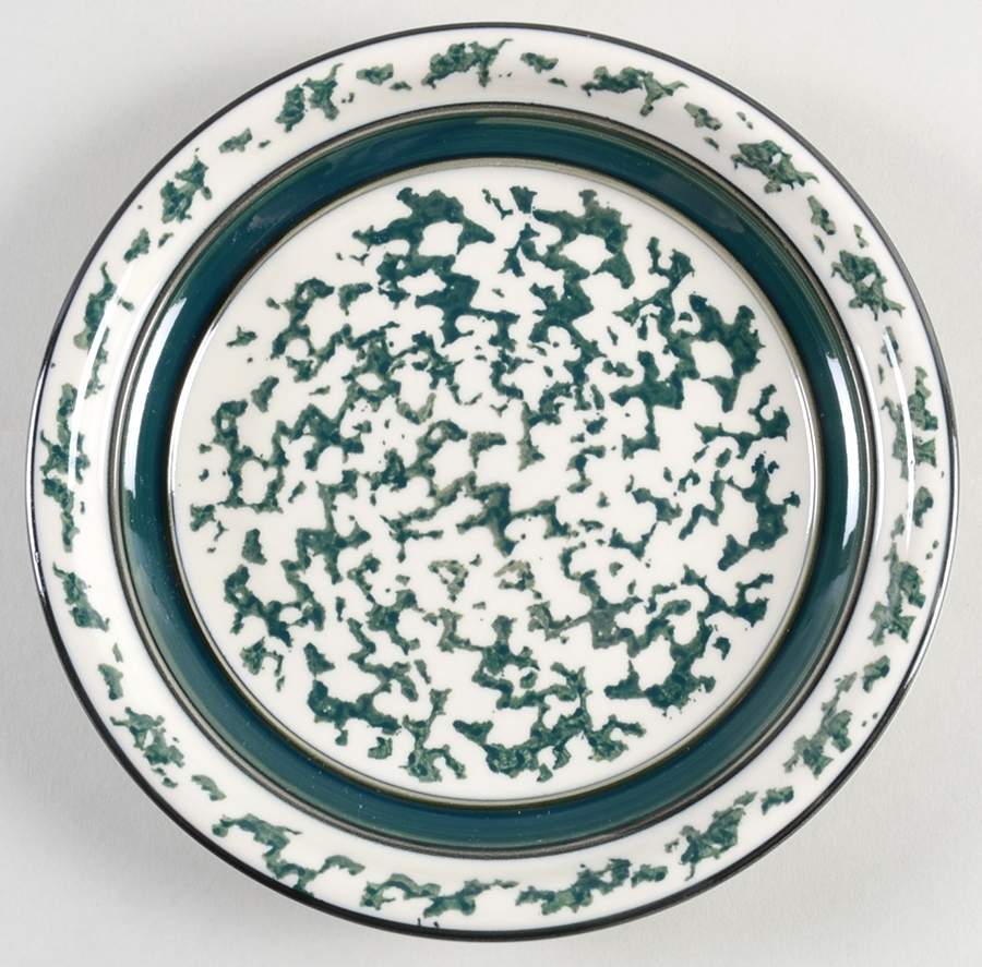 Sponge Green (Black Edge) Salad Plate by Tienshan-1