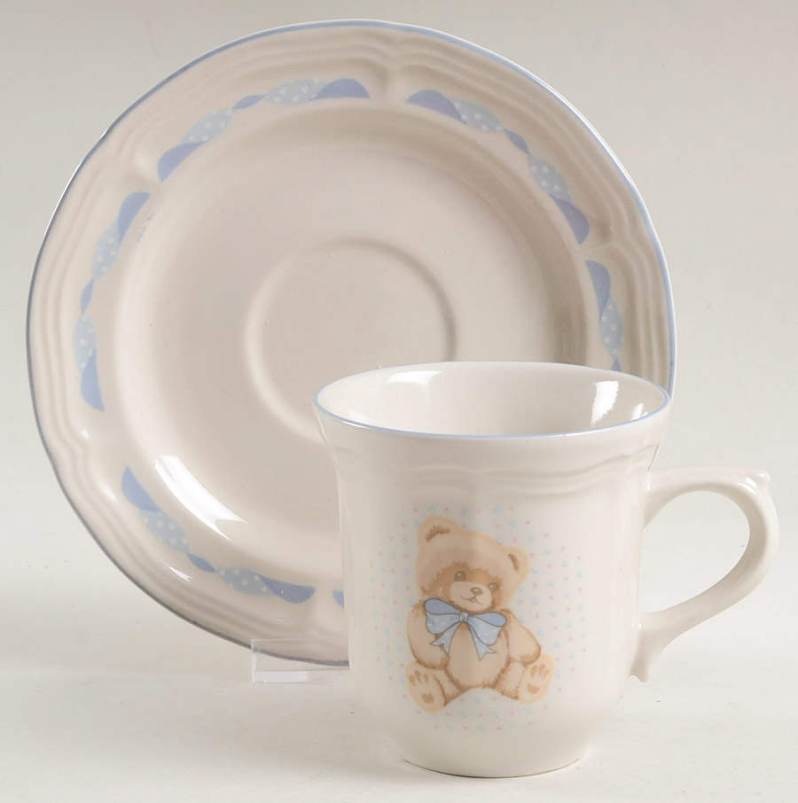 Theodore Bear Flat Cup & Saucer Set by Tienshan-1