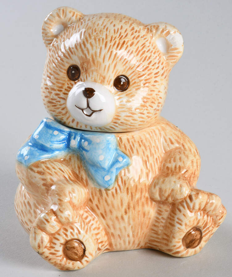 Theodore Bear Figural Candy Jar & Lid by Tienshan-1