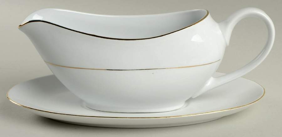 Classic Gold Gravy Boat & Underplate by Tienshan-1