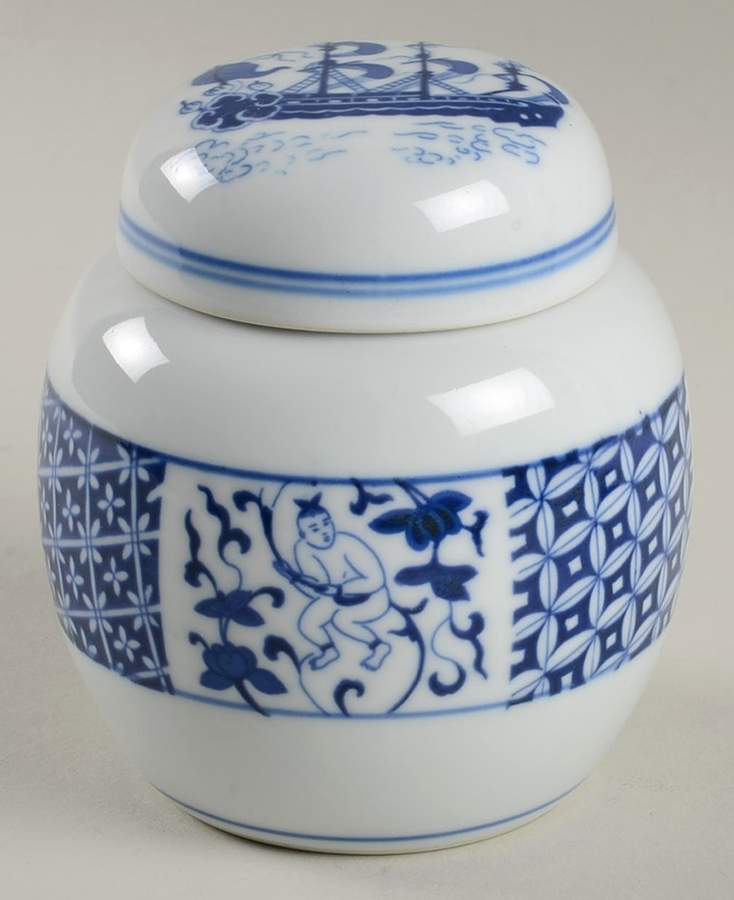 Trade Winds Small Ginger Jar & Lid by Tienshan-1