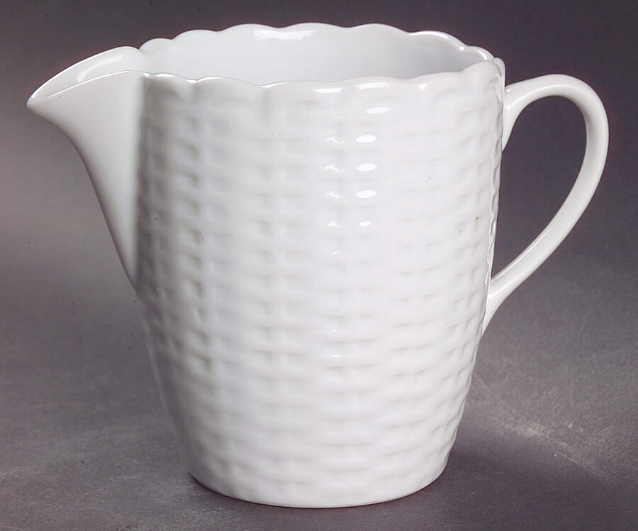 White Wicker Creamer by Tienshan-1