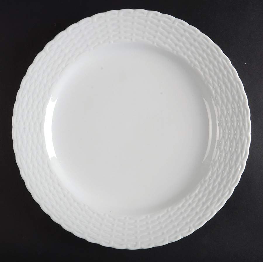 White Wicker 12" Chop Plate (Round Platter) by Tienshan-1