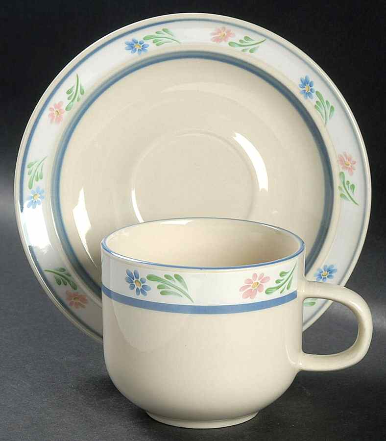 Wild Flowers Flat Cup & Saucer Set by Tienshan-1