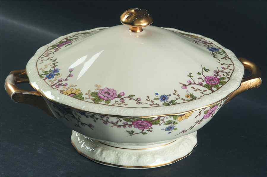 Primavera (Cream) Round Covered Vegetable by R S Tillowitz-1