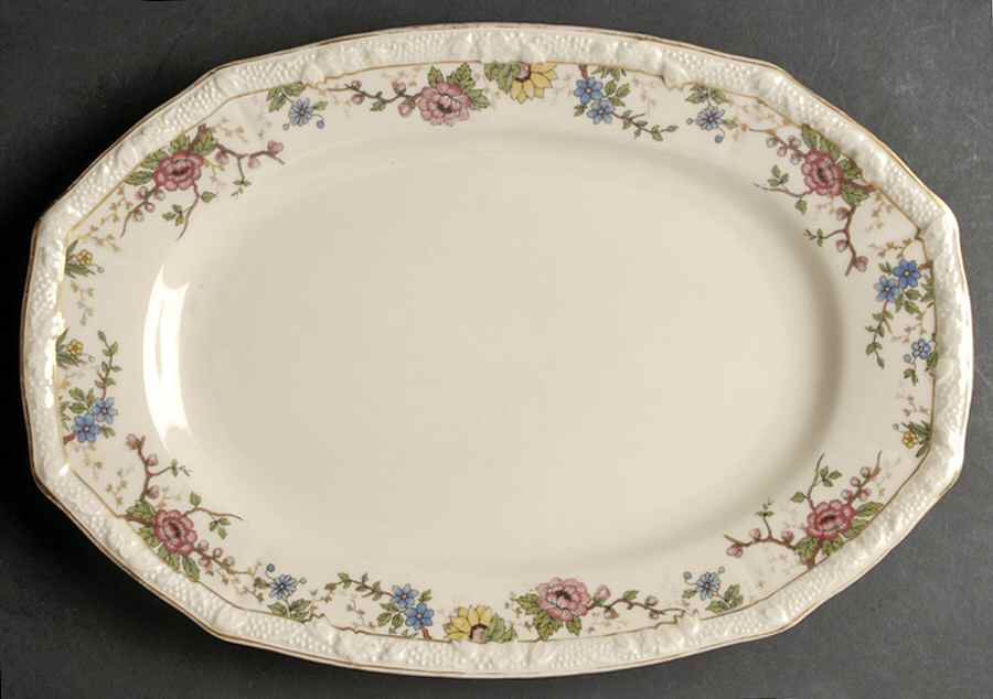 Primavera (Cream) 14" Oval Serving Platter by R S Tillowitz-1