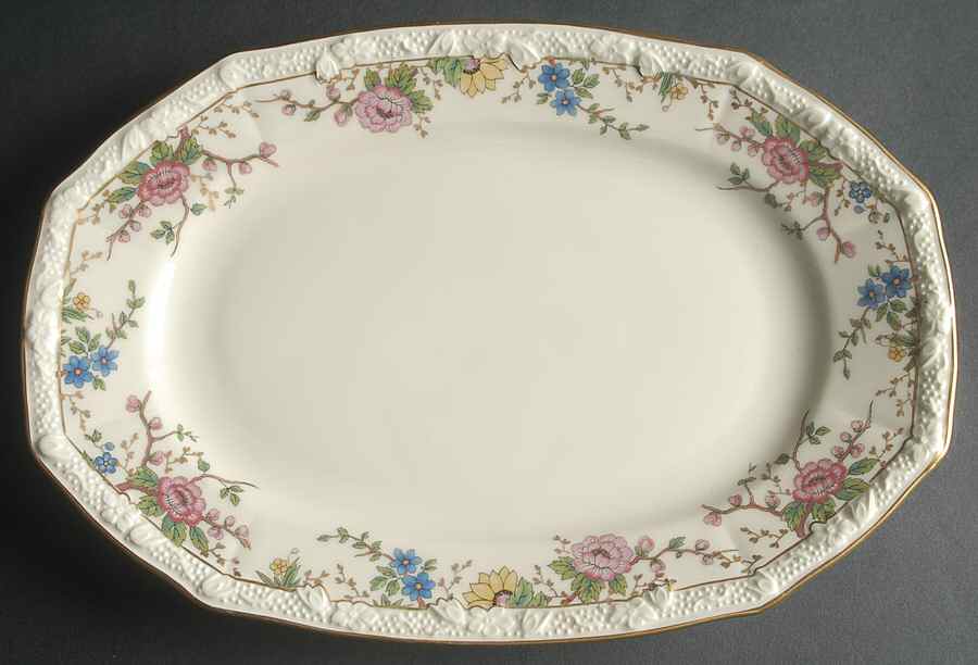 Primavera (Cream) 12" Oval Serving Platter by R S Tillowitz-1