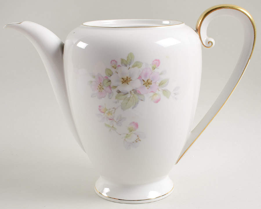 Apple Blossom (White Background) Coffee Pot No Lid by Tirschenreuth-1