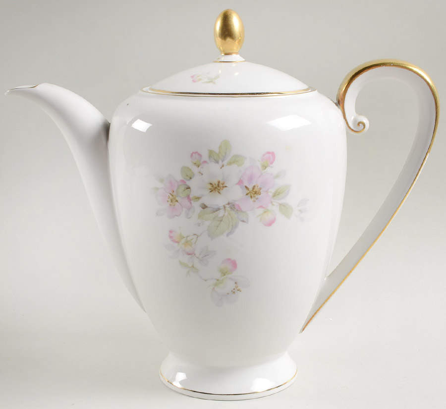 Apple Blossom (White Background) Coffee Pot & Lid by Tirschenreuth-1